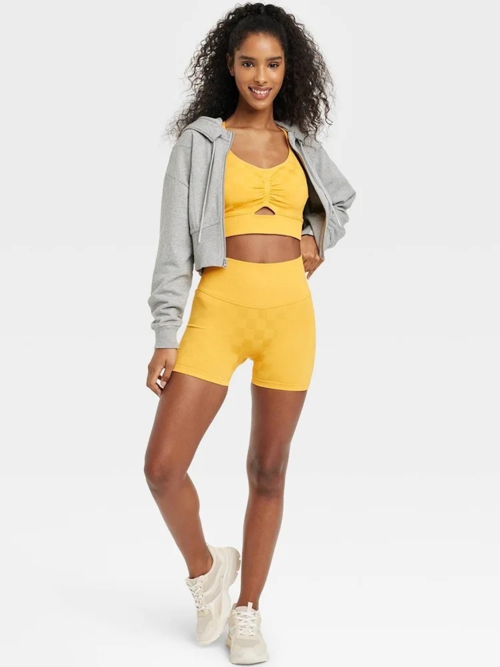 JoyLab Jacquard Seamless Bike Shorts – Yellow – Size Small EUC - Picture 2 of 3